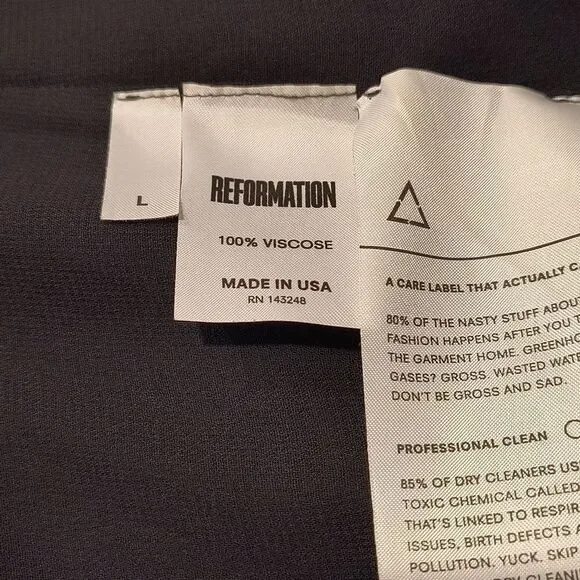 Reformation Black Mini Dress with Pink Floral Pattern - Picture 6 of 6